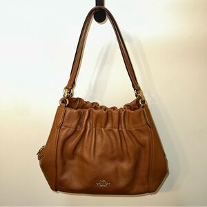 Coach Maya Ruched Pebbled Leather Shoulder Bag